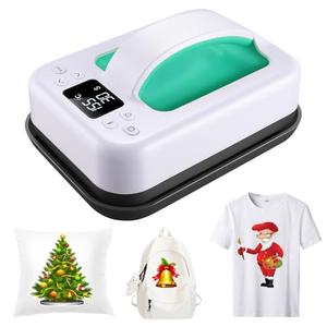 Legooin Heat Press Machine for T-Shirts, 7" × 4.8" Portable Fast Heat-up Mini Easy Press with Timing Function & Insulated Base, Ideal for T-Shirts, Bags, Pillows, Aprons, and More, Green