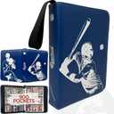 Baseball Card Binder, Trading Card Album with 50 Removable Sleeves Fit 900 Baseball Cards, Compatible with Topps Sports Cards Collections (Blue)