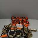 VULCAN Car Tie Down with Chain Anchors - Lasso Style - 2 Inch x 96 Inch - 4 Pack - PROSeries - 3,300 Pound Safe Working Load