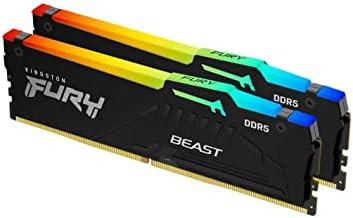 Kingston FURY Beast 16GB (2x8GB) 5200MT/s DDR5 CL36 RGB Desktop Memory Kit of 2 | Infrared Syncing | AMD Expo | Plug N Play | KF552C36BBEAK2-16