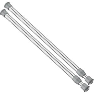 AIZESI Spring Tension Curtain Rod Short Tension Rod (Silver,17"to 28"-2Pcs)