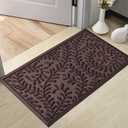 HIYARD Front Door Mat, Absorbent Dirt Trapping Welcome Door Mat Indoor Outdoor, Non Slip Entry Mat, Indoor Outdoor Door Mats, Fade Resistant, Low Profile Doormat for Entryway, 2917, Coffee