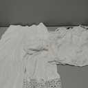 2 Piece Sets for Women Summer Spaghetti Strap Tie Knot Top Lace Wide Leg Pants Set, White, Size S