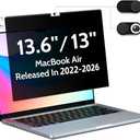 Peslv Magnetic Privacy Screen for Macbook Air 13.6/13 Inch (2022-2026, M2, M3, M4, M5), Removable Matte Anti Glare Blue Light Protector Private Security Filter for 13.6inch Mac Laptop Computer