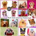 100pcs Dog Hair Bows, Bulk Cute Puppy Pet Small Dog Hair Bows with Rubber Bands, Mix Handmade Flower Puff Ball Rhinestone Pearls Dog Bows, Yorkie Dog Bows for Dog Hair Grooming Accessories