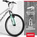 Huffy Stone Mountain Hardtail Mountain Bike for Boys/Girls/Men/Women, 20"/24"/26" Sizes, 6 or 21 Speed Shimano Twist Shifting, Front or Dual Suspension, Comfort Saddle, Sleek Colors