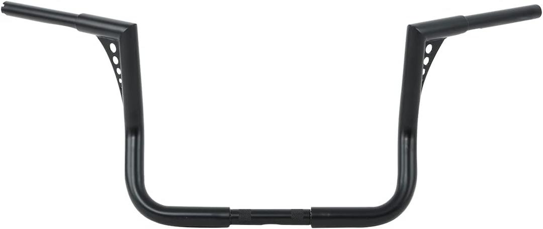XFMT Motorcycle Black 12" Rise 1.25" Ape Hanger Handlebar For Harley Touring Electra Glide FLHT FLHTC Dressers Baggers 1982-2023