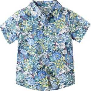 Toddler Boy Hawaiian Button Down Shirts 3T 4T 5T Kids Floral Short Sleeve Summer Beach Clothes