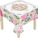 Mahjong Tablecloth 55" x 55" Polyester Square Instructional Design with Rules for Family Game Night Party Favor Supplies (Elegant)