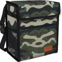 Car Trash Can Leak Proof Car Trash Bag Waterproof Car Garbage Can with Lid for SUV Front Seat Multipurpose Car Hanging for Headrest Collapsible and Portable with Storage Mesh Pocket Camouflage (2.25 Gallons)