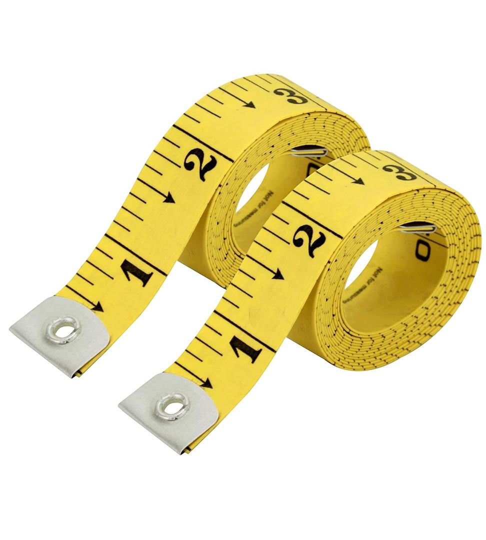 Pack of 2 Fabric Tape Measure, Measuring Tape for Body |Soft Measuring Tape for Sewing Cloth & Weight Loss Medical Body Measurement Nursing Craft 60 inch,150 cm (Yellow)