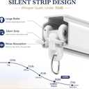 Silent Ceiling Curtain Track, Aluminum Rail Set, White, 12ft-15ft