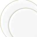 Edge White Gold Rim Plates, 8.6 Inch, Case of 120 (12 packs x 10)