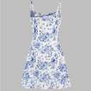 Floerns Girl's Floral Print Spaghetti Strap Sundress Square Neck Ruched Cami Dress (White) 10Y