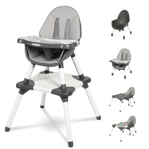 Gofirst 6 in 1 Baby High Chair,Convertible High Chairs for Babies and Toddlers/Booster Seat/Table and Chair Set,Babies Feeding Chair/5-Point Harness,4-Position Removable Tray&PU Cushion Baby Highchair