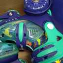 Kids Roller Skates for Beginners - ZOOBLISS Toddler Roller Skates for Boys and Girls Ages 3-7 with Light-Up Wheels & 4 Adjustable Sizes, Tri-Wheel Training Skates for Kids (XS-Small(8C-10.5C US), Dinosaur Blue)