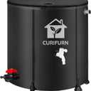 200 Gal Collapsible Rain Barrel with Spigot, Filter and Overflow Kit, Black