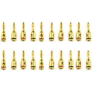 XINGYHENG 10 Pairs Open Screw Banana Plugs Connectors for Speaker Cable (Alloy and 24K Gold Plated)