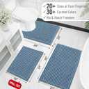 OLANLY Bathroom Rug Mat 34x21, Thick Soft and Absorbent Chenille Bath Mat, Non-Slip Rubber Backing, Machine Washable Quick Dry Bath Rugs for Tub Shower Floor, Home Decor Accessories, Airy Blue