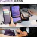 for Samsung Galaxy S24 Case Wallet with RFID Blocking Card Holder, PU Leather Kickstand Protective Flip Phone Cover Fit for Galaxy S24 6.2", Purple