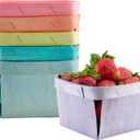 Cornucopia Brands Quart Wooden Berry Baskets (Set of 6, Pastel-Colored); Variety Pack of Fruit, Gift, Arts and Crafts, DIY Baskets