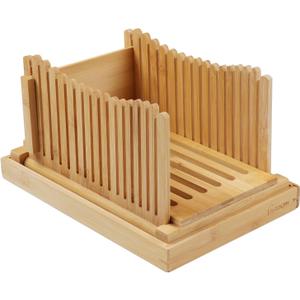 Bread Slicer for Homemade Bread, Foldable Adjustable Slicing Width with Cutting Board, Cutting Bagels or Even Slices of Bread Becomes Easy.