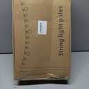 10Ft String Light Poles 4 Pack,Light Poles for Outside Lights,Outdoor with Fence Brackets Hanging Lights,Metal Stand Deck Patio Backyard