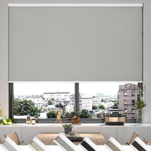 MYshade Cordless Cellular Window Shades No Tools No Drill Blackout Blinds for Indoor Windows Size 20" Wide X 64" Height Grey Room Darkening Window Blinds for Bedroom, Bathroom, Kitchen, Living Room