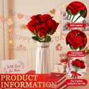 Zeyune 5 Pcs Handmade Crochet Rose Bouquet, Knitted Eternal Roses Flowers, Romantic Gift for Women, Artificial Crochet Flowers for Home Decor Wedding Anniversary Day (Red)