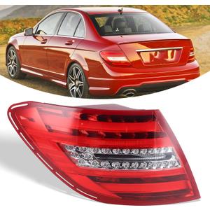 USA Type Tail Light Assembly Compatible With 2011-2014 Mercedes Benz W204 C-Class 250 C300 C350 Tail Lamp Outer Rear Light Left Driver Side 2049060603 MB2800135