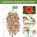 Artificial Hanging Flowers for Outdoors, 4PCS UV Resistant Artificial Outdoor Flowers, Silk Flowers for Outside Patio Porch Front Yard Window Garden Indoor Decor(Spring Color,4PCS)