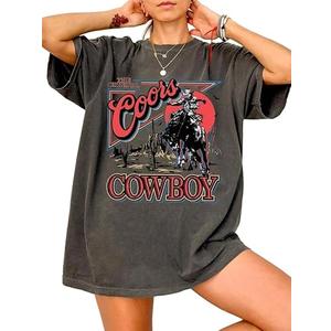 QJQ Women's Letter Graphic Tees Short Sleeve Crewneck T Shirts Y2K Vintage Oversized Drop Shoulder Streetwear Tops