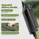 Battery Powered Sprayer Wand with 32.8FT Extended Hose, Electric Garden Sprayer with 3 Speeds & Battery Indicator, 4 Nozzles, 7.4V Portable Weed Sprayer for Lawn Care, Fertilizing, Watering