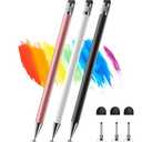 Stylus(3pcs), 2-in-1 Stylus Pen for Touch Screen, High Precision & Sensitivity Universal Tablet Pen for iPad Pencil, Compatible with iPad/iPhone/Android/Samsung, All Touch Screens (Black White Pink)