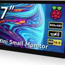 HAMTYSAN 7 Inch Raspberry Pi Screen 800x480 Small HDMI Monitor with Case, LCD Screen Display for Raspberry Pi 5/4/3/2/ Jetson Nano Win11/10/8/7, Dual Speakers, Non-Touch