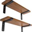 skysen Heavy Duty 7.25" Floating Shelf Brackets Support, Set of 8, Wall Mounted 1/4" Thickness, Matt Black ,Decorative Shelves (Shelf Bracket-7.25"-8)