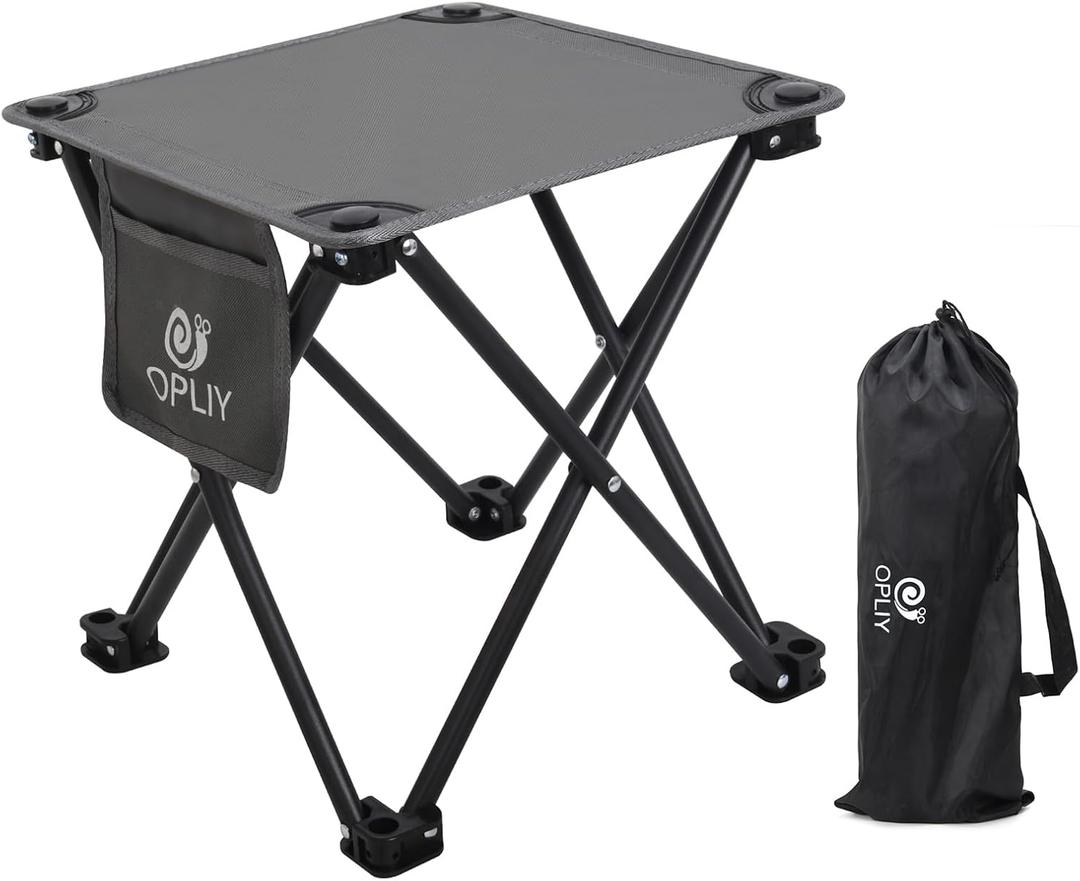 Opliy Camping Stool, Folding Small Chair Portable Camp Stool for Camping Fishing Hiking Gardening and Beach, Camping Seat with Carry Bag (Gray) (Grey)