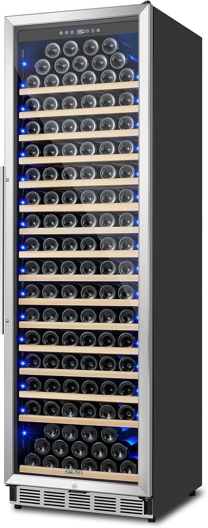 ORYMUSE Large 200 Bottle Wine Fridge - 24 Inch Wine Cooler Refrigerator, Freestanding and Built-in Design, Upgraded Compressor Cooling, Intelligent Temperature Memory, 24 Inch - 200 Bottle/16 cu.ft