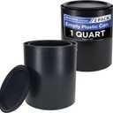 Master Elite 1 Quart Empty Plastic Paint Can Bucket, Pack of 2 - Triple Lock Airtight Lid Seal, 32 fl. oz. All-Plastic Coating Storage Container Can - Pail Handle, Dent & Rust Proof, Odor Resistant