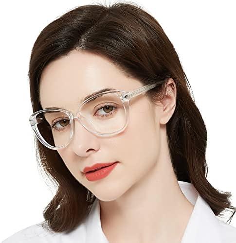 WEMOOTANTS Reading Glasses 1.25 for Women Round Readers 100 125 150 175 200 225 250 275 300 350 400 500 600 Magnification (Clear 1.25+)