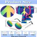 Tisancy 3 Pcs 60s 70s Outfit for Women Hippie Costume Set Disco Flared Pants Groovy Outfit Party Accessories