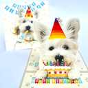 3D Pop-Up West Highland White Terrier Birthday Card - Cute Dog with Cake Celebration, Whimsical Happy Birthday Greeting for Dog Lovers
