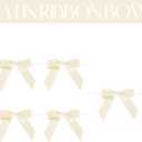 AIMUDI Ivory Satin Bows - 50 Counts, 2.5" x 2.5", Perfect for Gift Wrapping, Holiday Crafts, Wedding Favors, Baby Showers