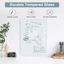 Magnetic Glass Whiteboard for Wall, 16" x 12" Glass Dry Erase Board, Frameless White Board for Home and Office - Normal White