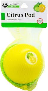 Culinary Elements Citrus Capsule, Lemon Storage Container, Saver: 1 Pack, Yellow, 9.7 cm x 7.7 cm, Round Tin with Lid, Airtight, Dishwasher Safe