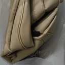 2Pcs Car Seat Cover Front PU Leather Seat Covers Universal Bottom Seat Covers for Most Vehicles,Sedan,Truck,SUV,21.26 inches in Length and 21.26 inches in Width (Beige-Front Bottom 2 Piece)