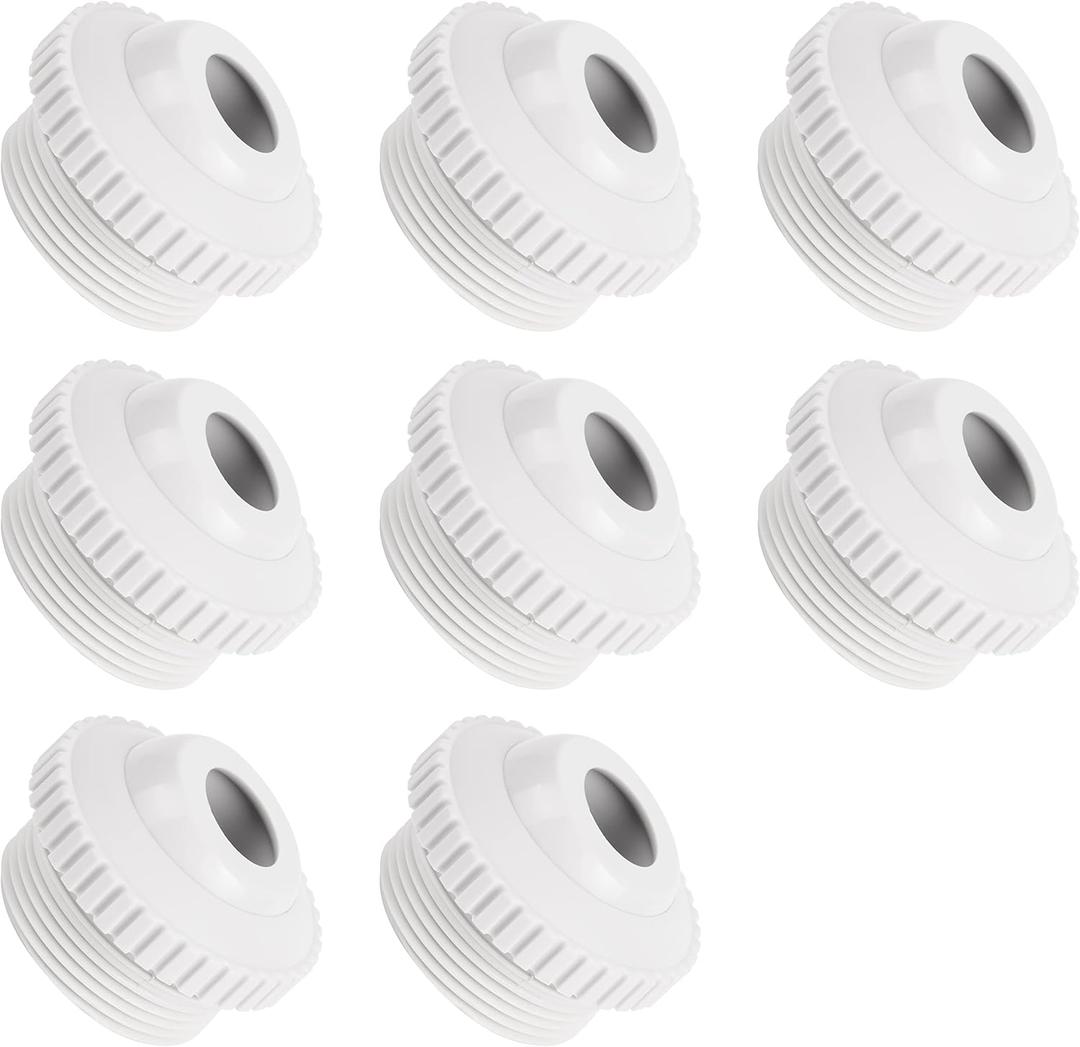 BlueStars Pool Jet Nozzles SP1419D Directional Flow Hydrostream Return Jet Compatible with Adjustable 3/4" Opening Rotating Eyeball and 1-1/2 Inch MIP Thread - PACK OF 8 White BlueStars Pool Jet Nozzles SP1419D Directional Flow Hydrostream Return Jet Compatible with Adjustable 3/4" Opening Rotating Eyeball and 1-1/2 Inch MIP Thread - PACK OF 8 White
