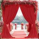 20ft x 10ft Wrinkle Free Red Backdrop Curtains for Parties, 4 Panels 5x10ft Polyester Photo Backdrop Drapes for Weddings Birthday Party Christmas Photography Background Cloth