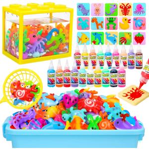 Magic Water Elf Toy Kit, Aqua Fairy Water Gel Kit for Kids with 20 Magic Gel &16 Shape Molds-DIY Elf Kits Make Your Own Water Pets Arts and Crafts for Kids 4-6 7 8 9 10 Year Old Boy Girl Gifts