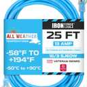 Iron Forge Cable 25 Ft All-Weather Extension Cord for Outdoor & Indoor Use - 16/3 SJEOW Lighted 3 Prong Extension Cord - for Cold & Hot Temperatures